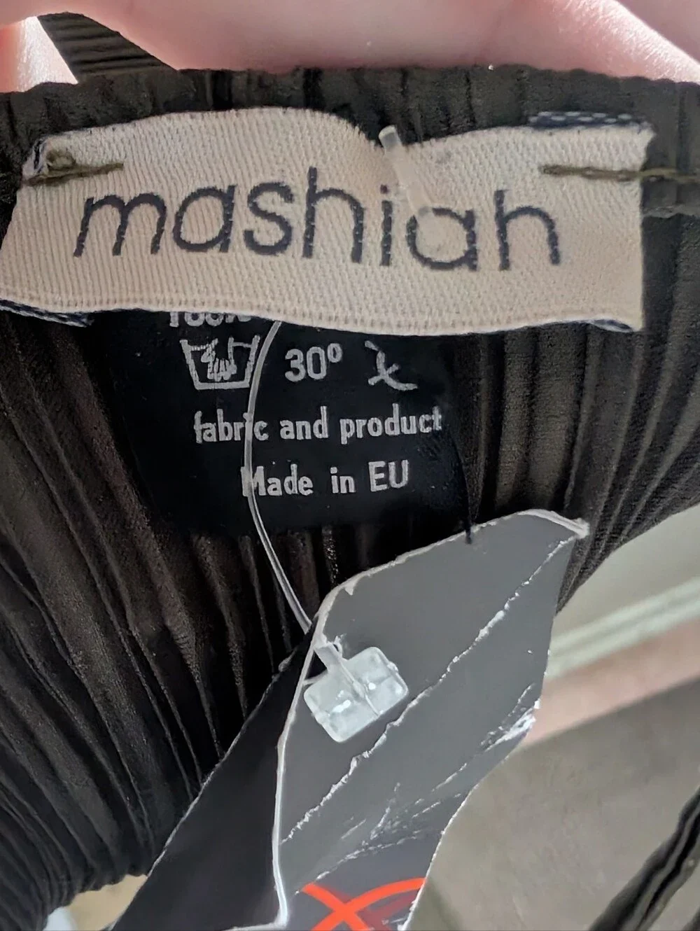 Ribbed Textured Long Scarf in Charcoal and Silver Green - From Bali